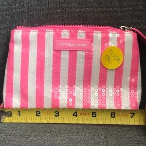 Victoria’s Secret Sequined striped Cosmetics Case